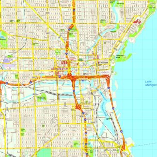 Milwaukee map. Eps Illustrator Vector City Maps USA America | Order and ...